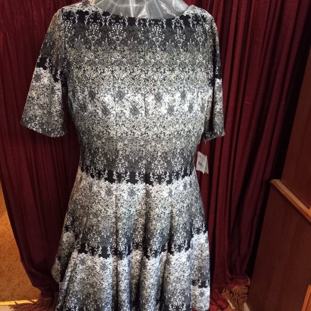 NWT Danny & Nicole Women's Black Champagne Short sleeve Dress Cottagecore